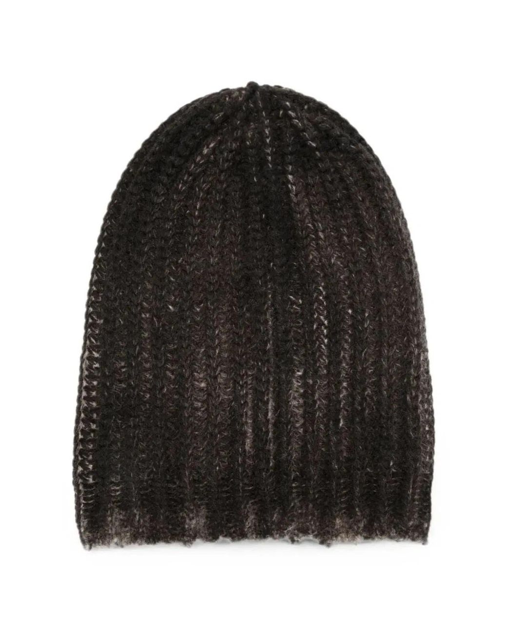 Avant Toi Black Hand Painted Corn Cob Stitch Hat With Destroyed Edges for men
