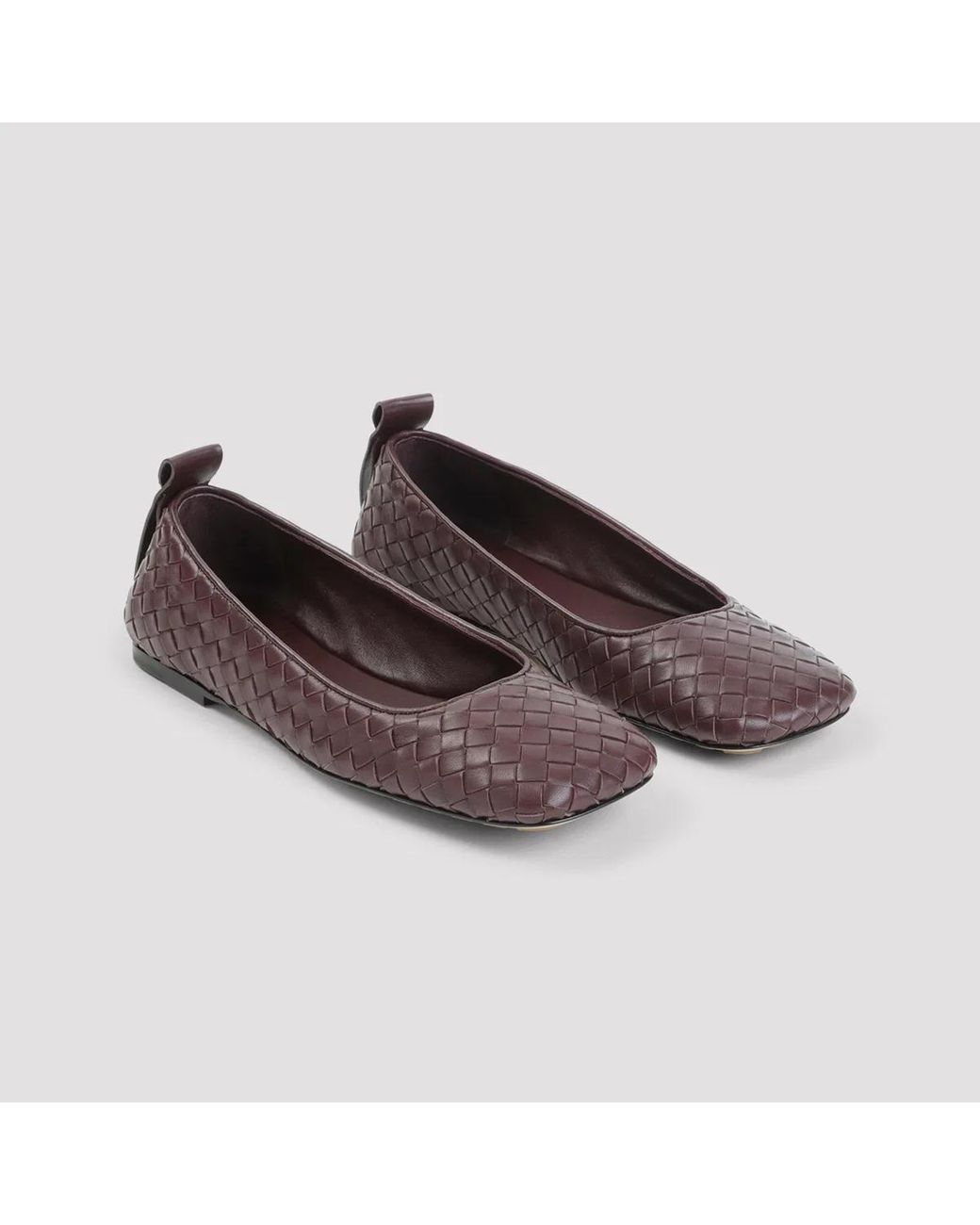 Bottega Veneta Purple Aubergine Leather Charlotte Ballerinas