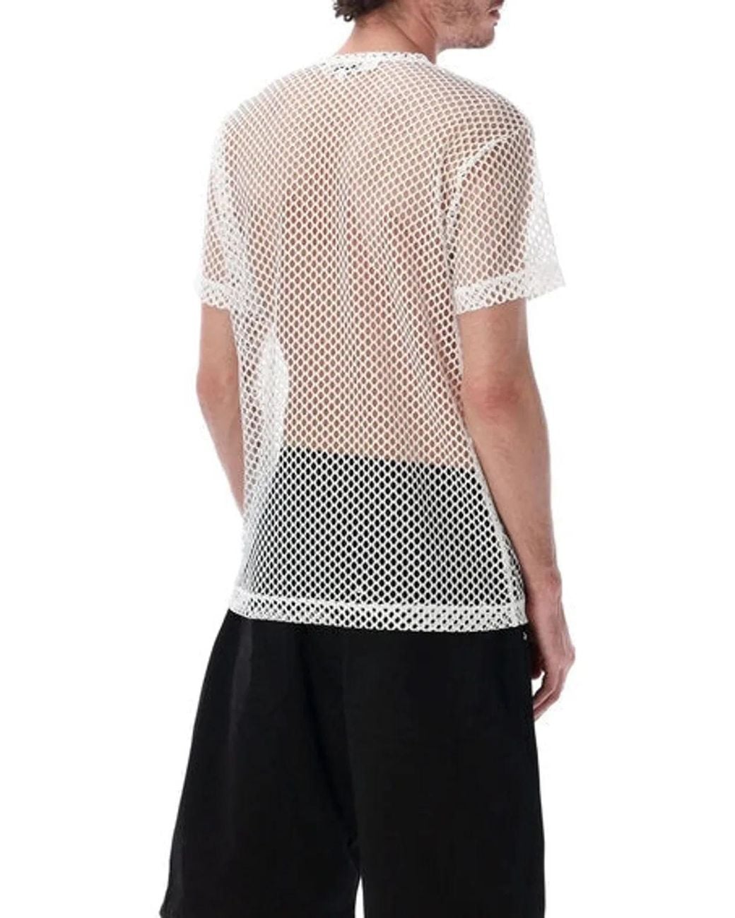 COMME DES GARÇONS PLAY Gray Mesh T-Shirt for men