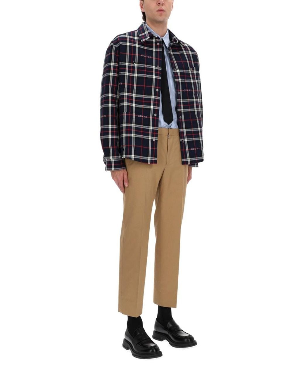 Gucci Blue Striped Shirt for men