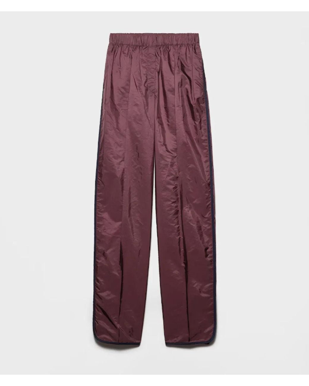 Prada Purple Bordeaux Recycled Polyamide Trousers
