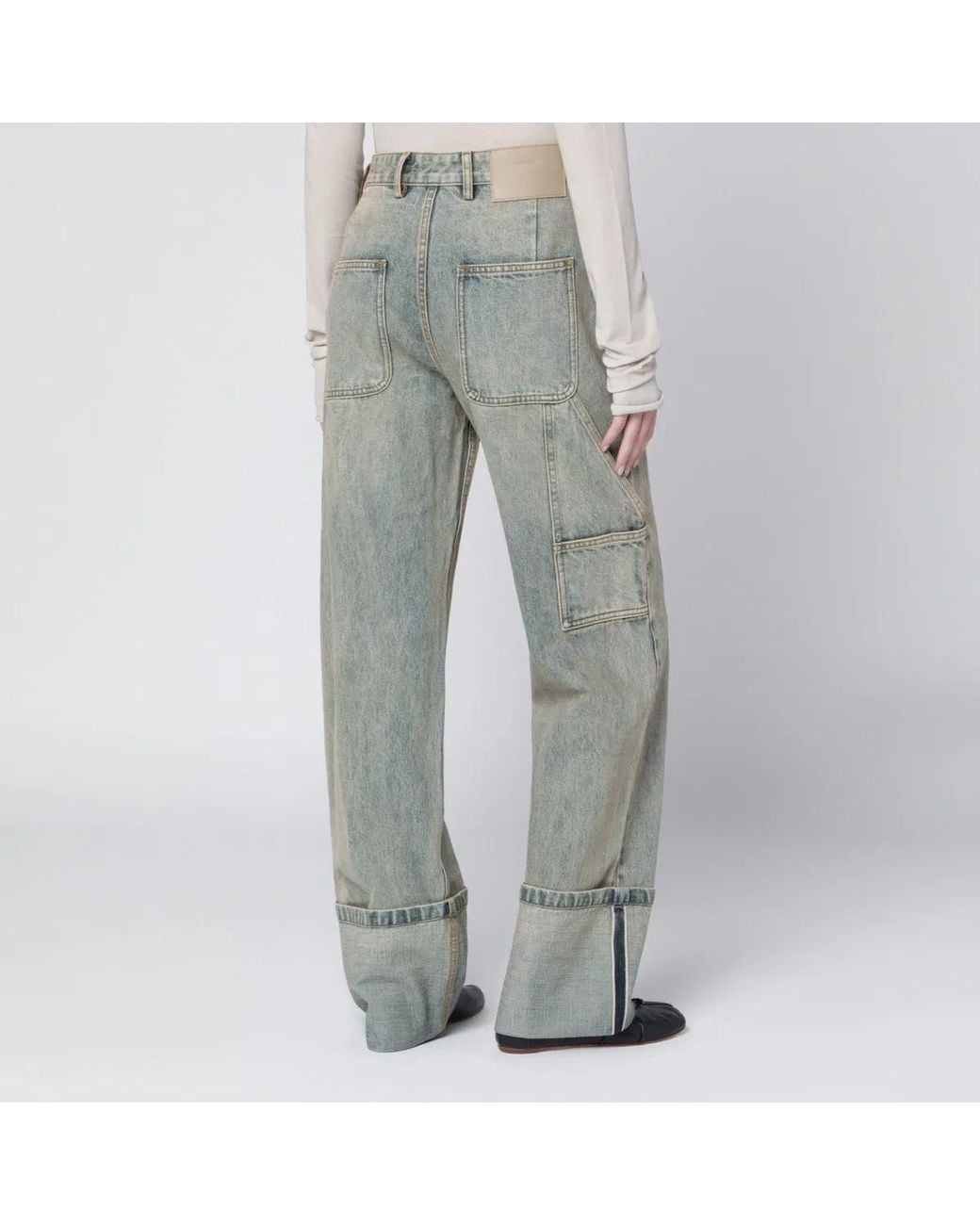 Entire studios Gray Wide-Leg Jeans With Washed Effect