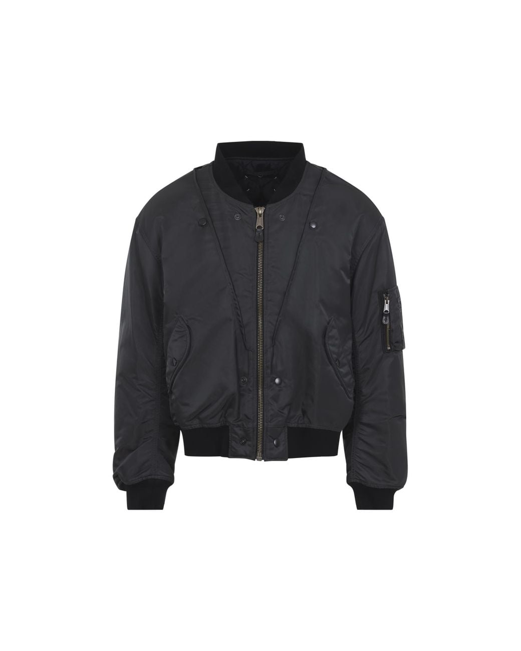 Maison Margiela Blue Reversible Signature-Stitches Bomber Jacket for men