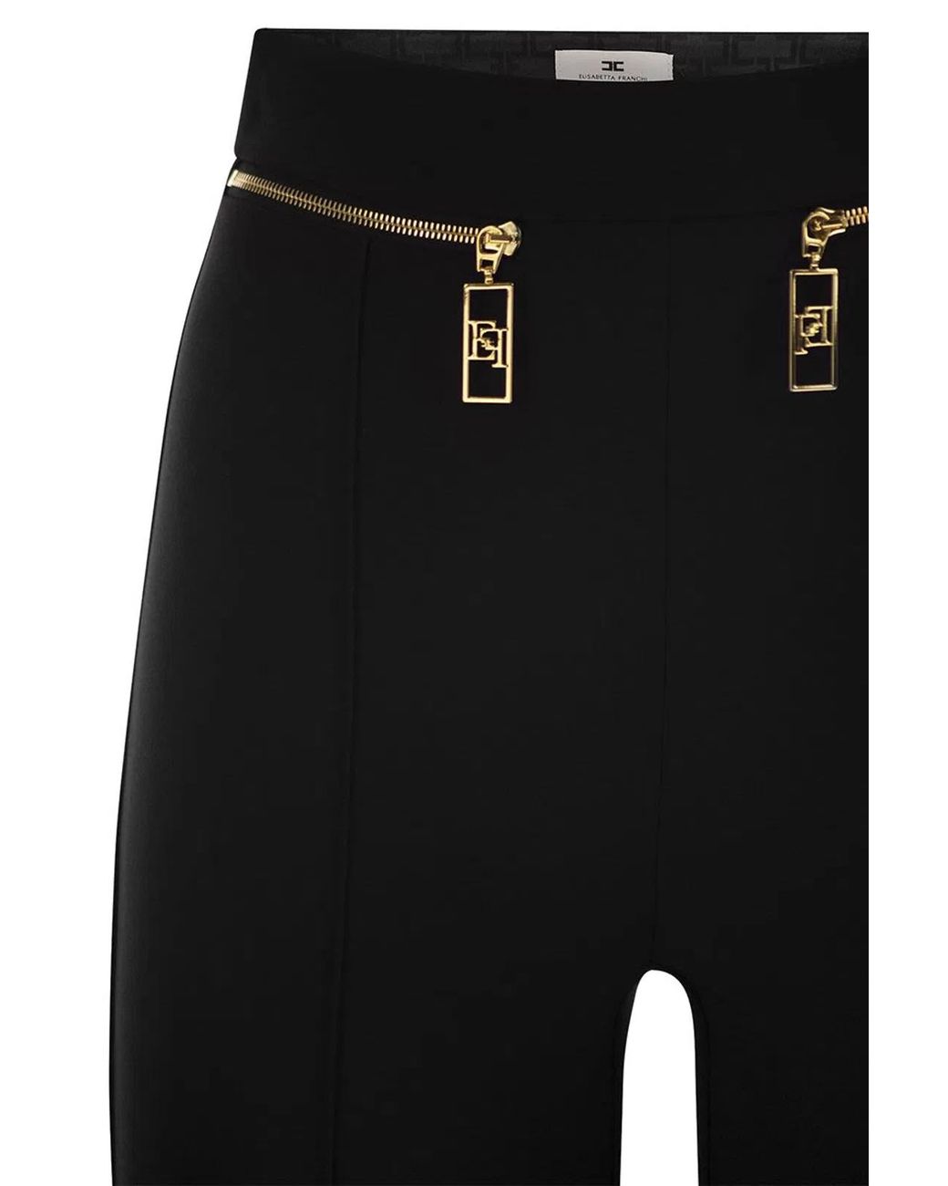 Elisabetta Franchi Black Slim Pants With Belt