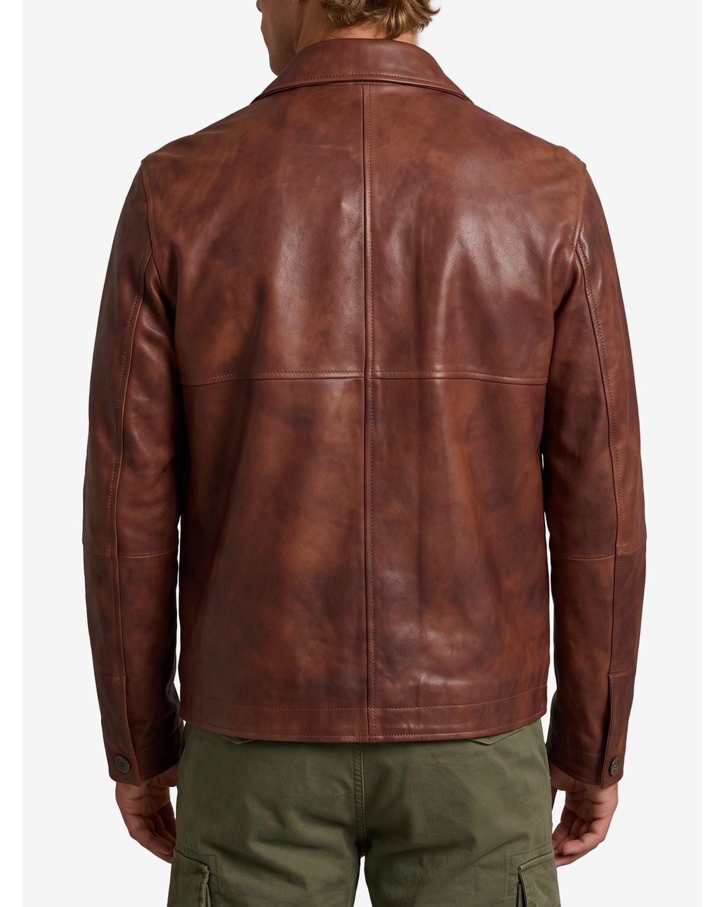 Arma Brown Steep Leather Jacket for men