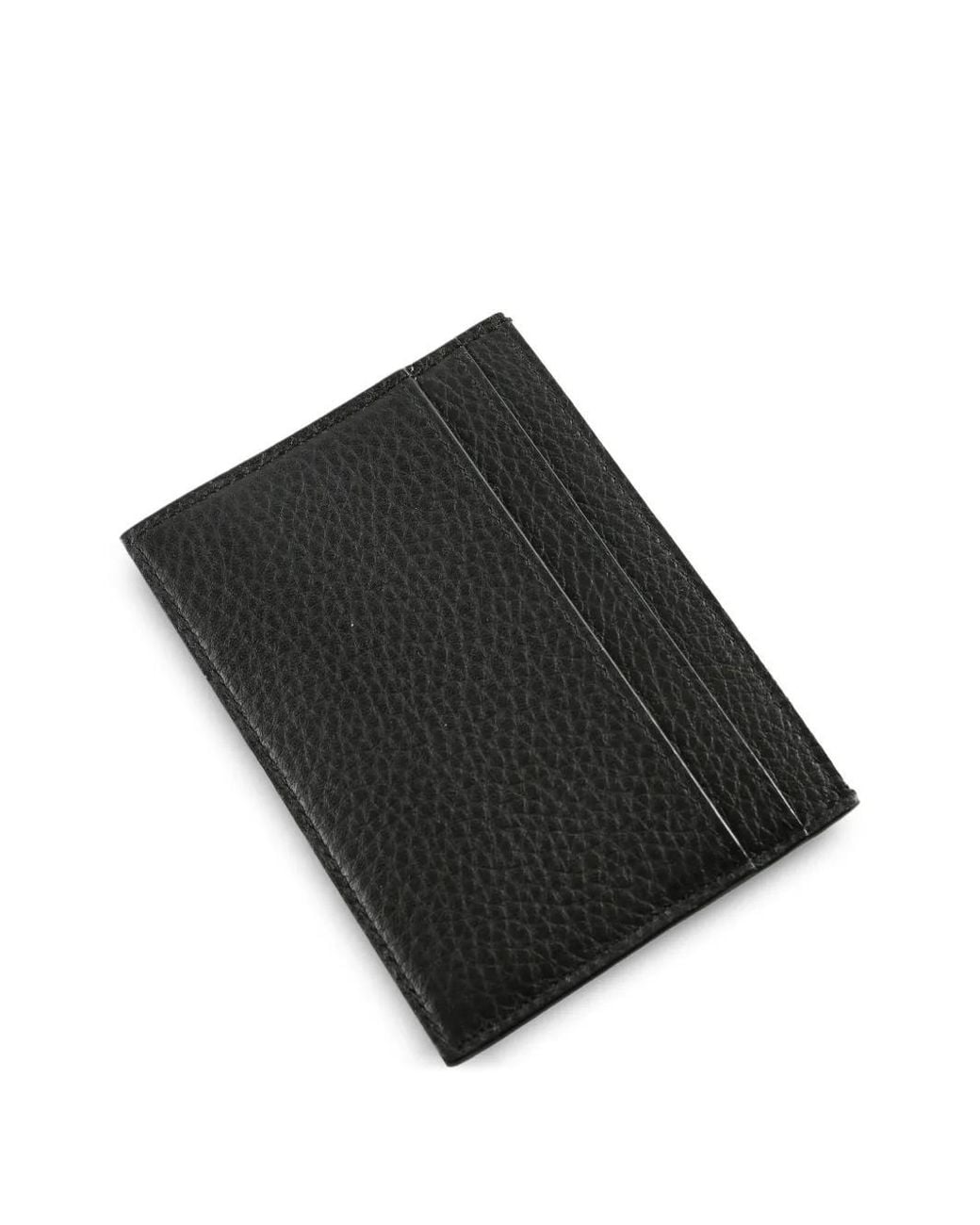 Saint Laurent Black Tiny Cassandre Grained Leather Cardholder for men