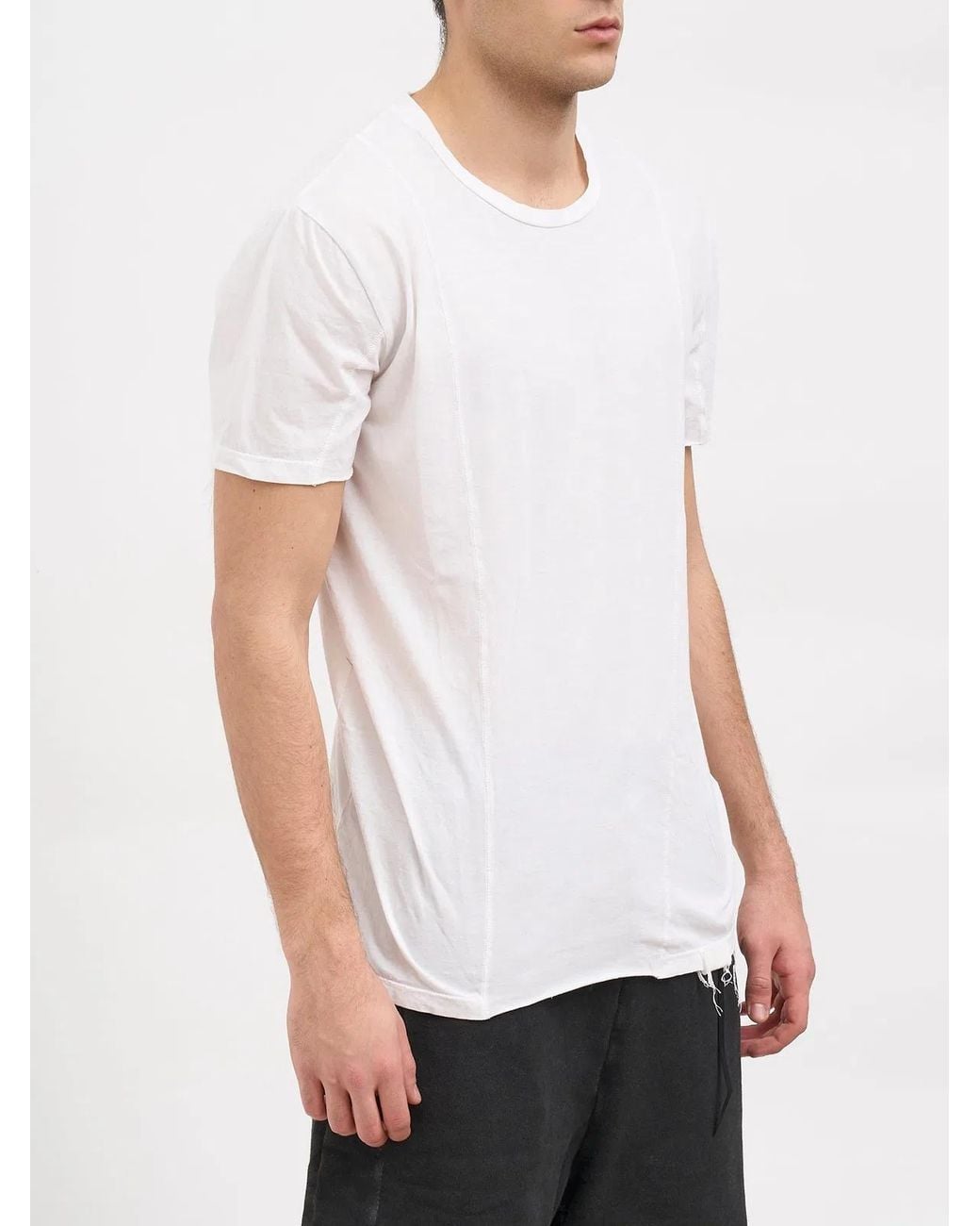MD75 White Cotton Crew Neck T-Shirt for men