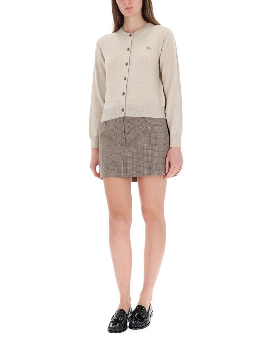 Maison Kitsuné Gray Maison Kitsuné Cardigan "Baby Fox"