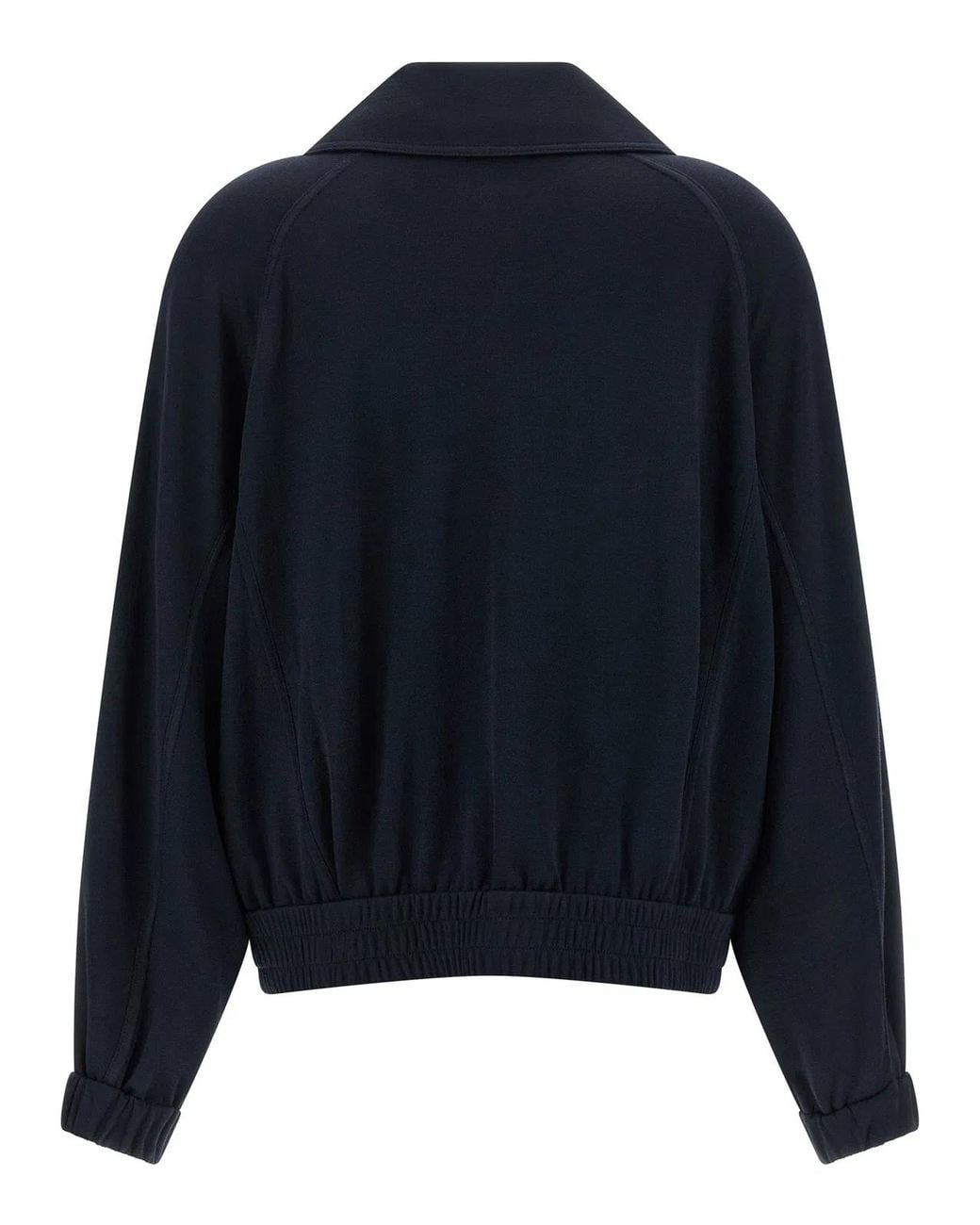Brunello Cucinelli Blue Cotton-Silk Interlock Sweatshirt