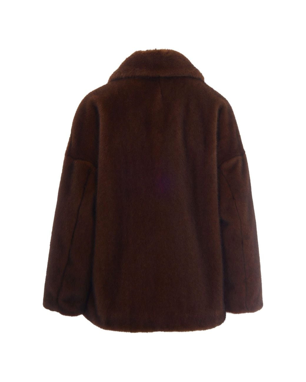 Herno Brown Polyester Faux Fur Bomber