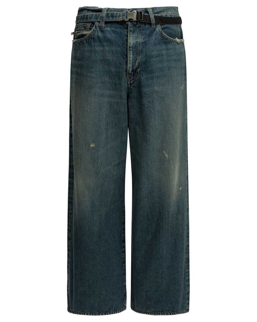 Sacai Blue "Beyondexx" Wide-Leg Jeans for men
