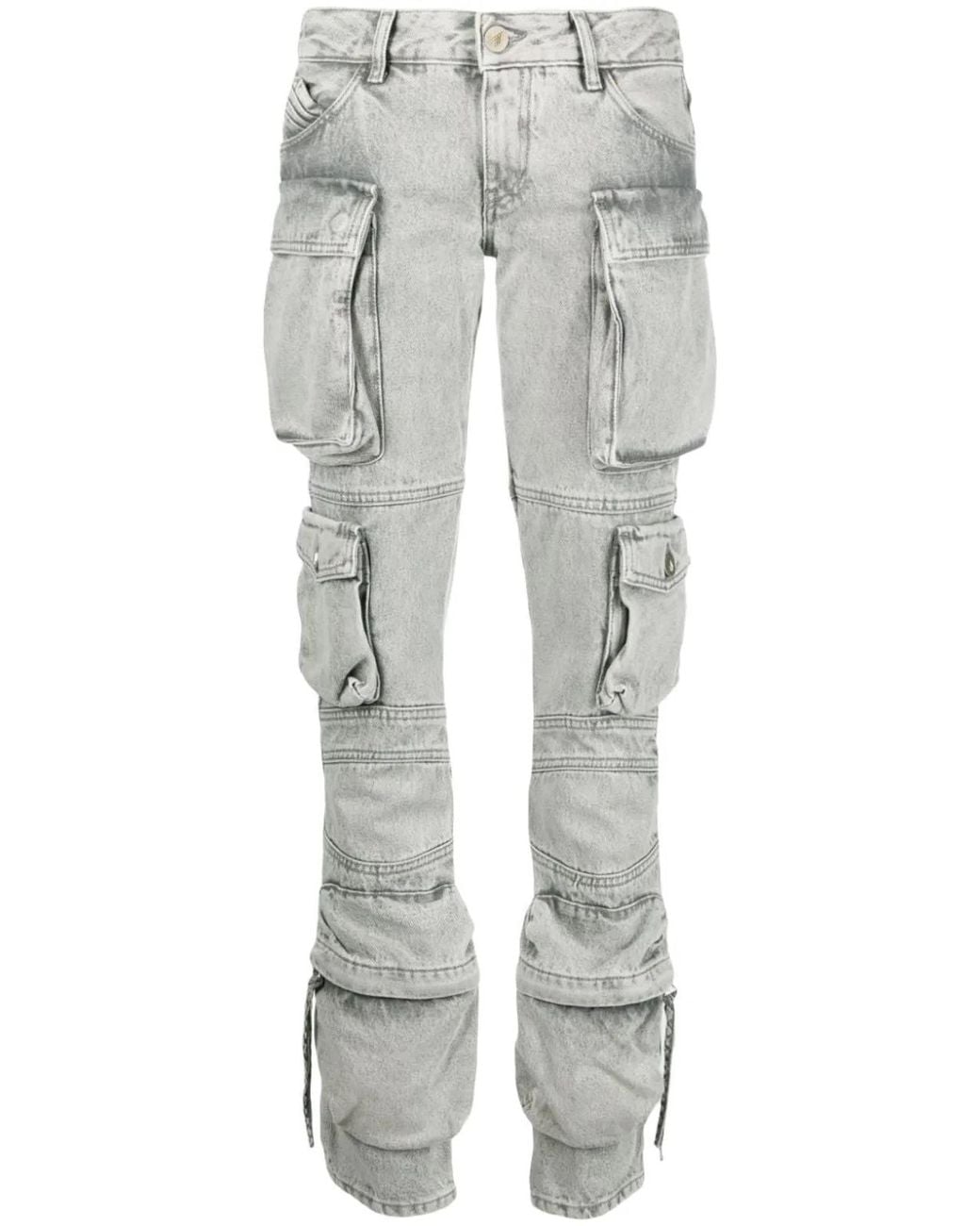 The Attico Gray Light Cotton Denim Trousers