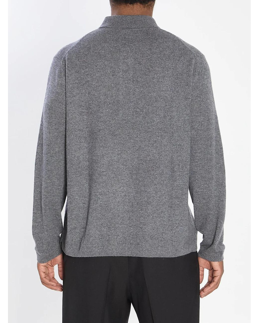 Lisa Yang Gray Emil Polo Sweater for men