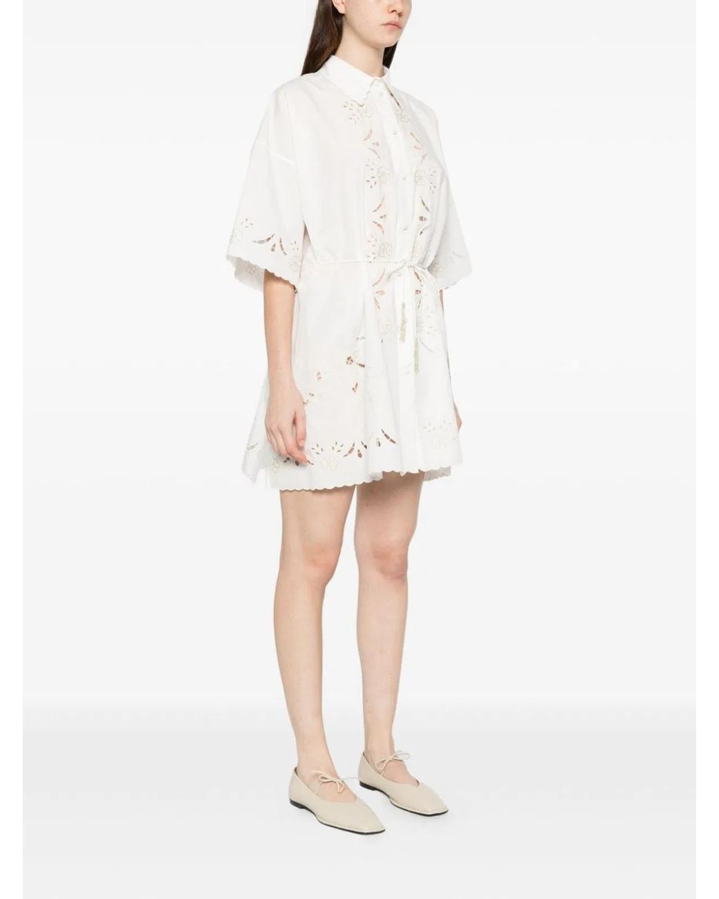 Forte_forte White Embroidered Cotton Shirtdress