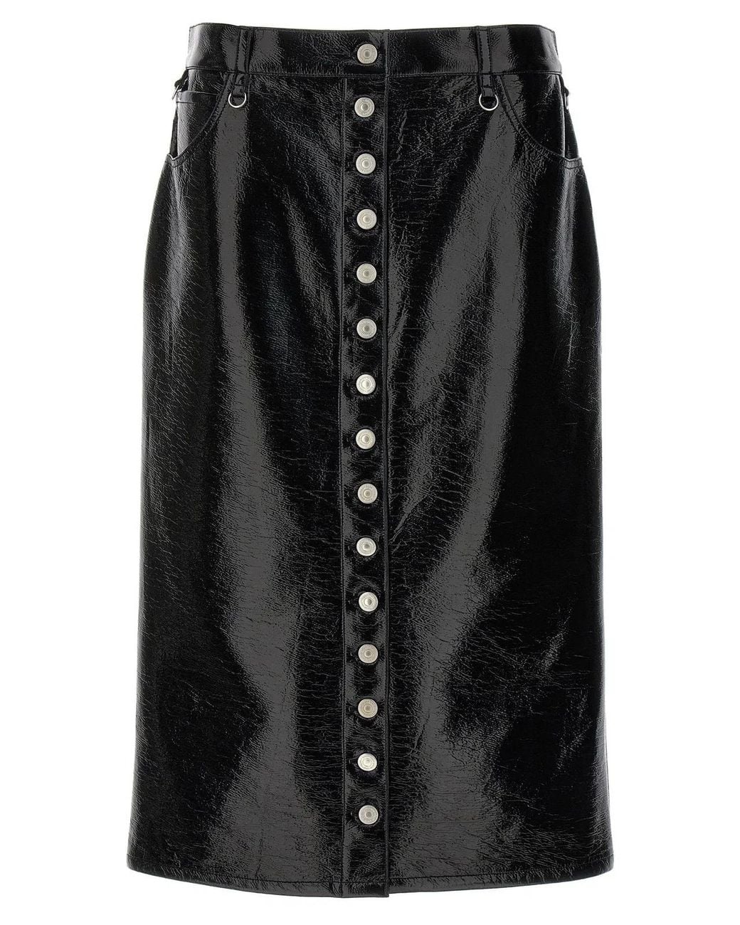 Courreges Black Vinyl Skirt