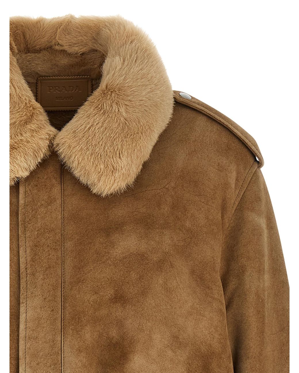 Prada Brown Lamb Leather Bomber