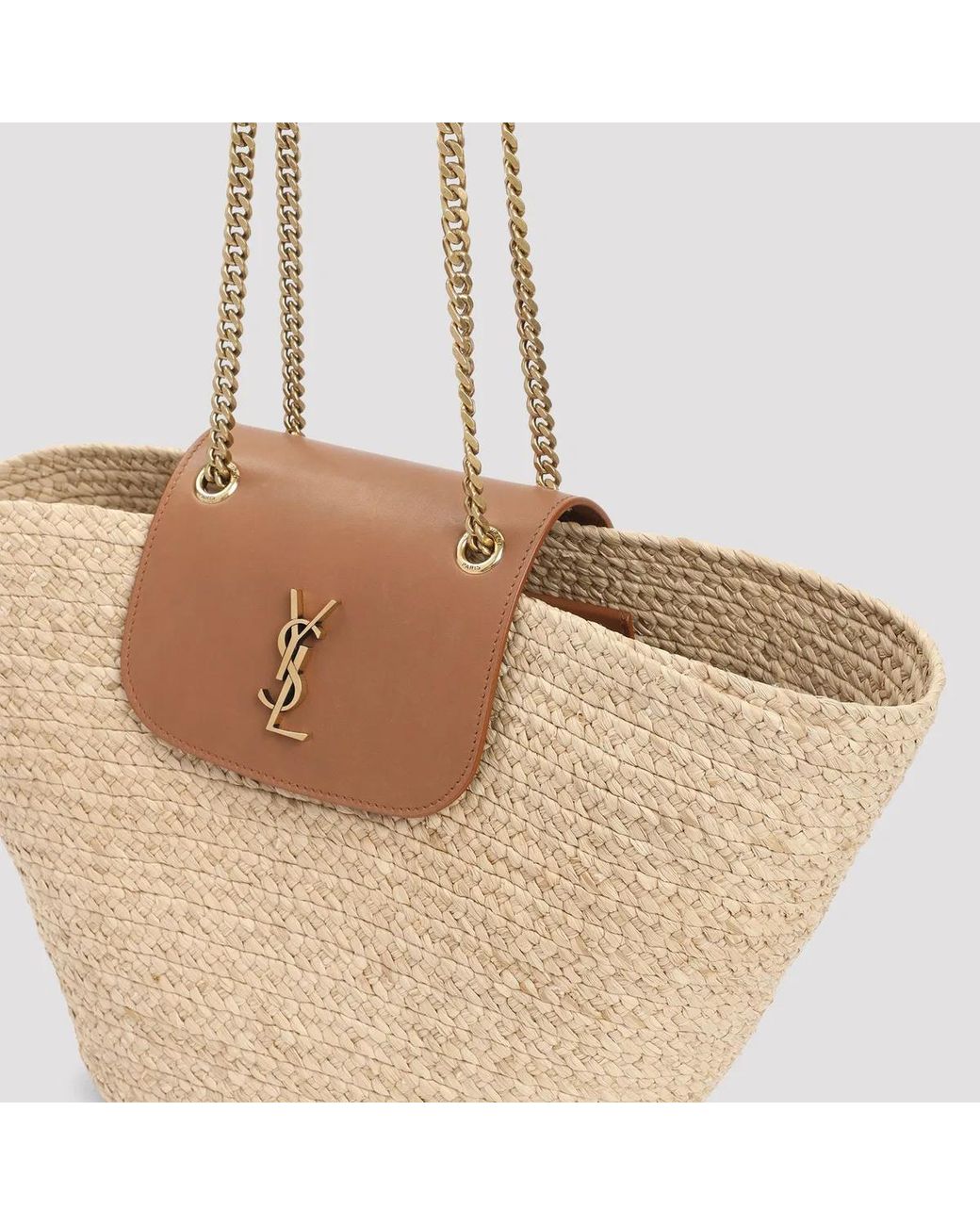 Saint Laurent Natural Manon Raffia Tote Bag