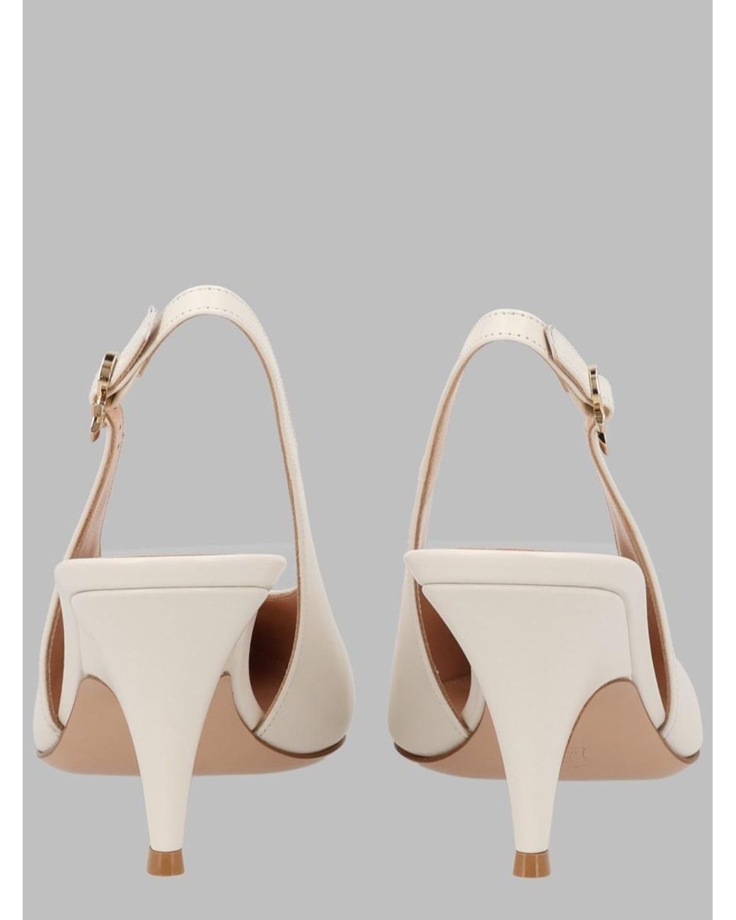 Gianvito Rossi Natural Slingback Pumps Sofia 70 Leather