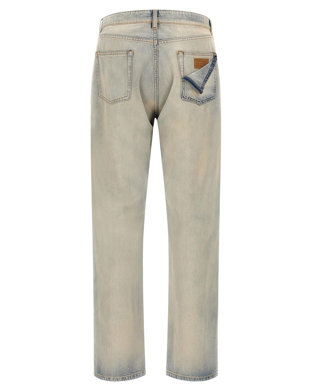 MM6 by Maison Margiela Gray Cotton Relaxed Fit Jeans for men