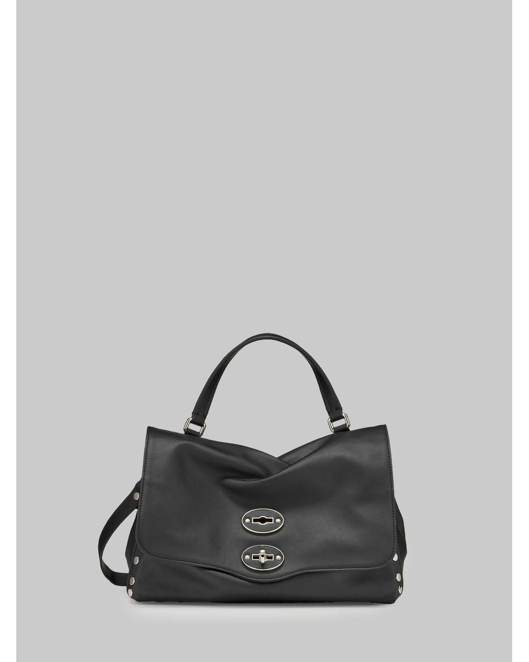 Zanellato Black Postina Saeta Bag S Lavagna