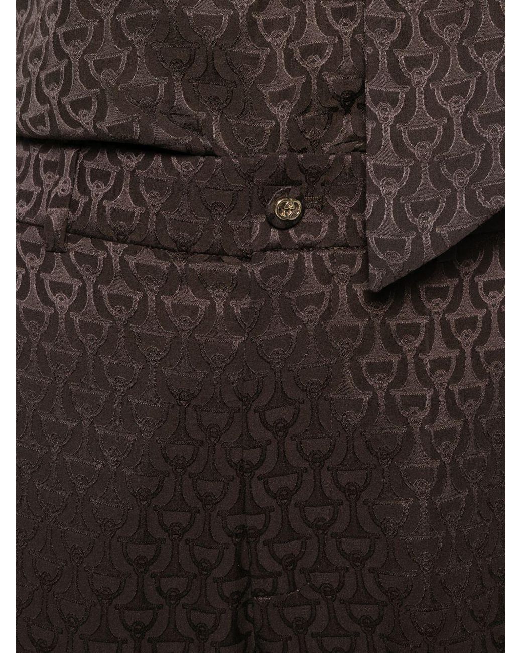 Gucci Brown Horsebit Silk Pants