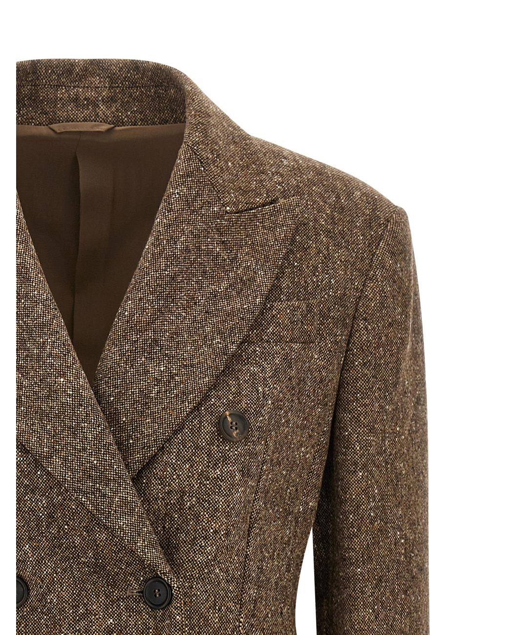 Brunello Cucinelli Brown Virgin Wool Blazer Clothing