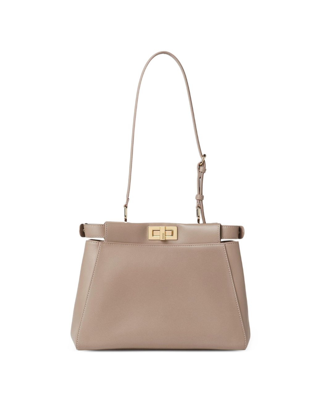 Fendi Natural Small My Peekaboo Leather Shoulder Bag