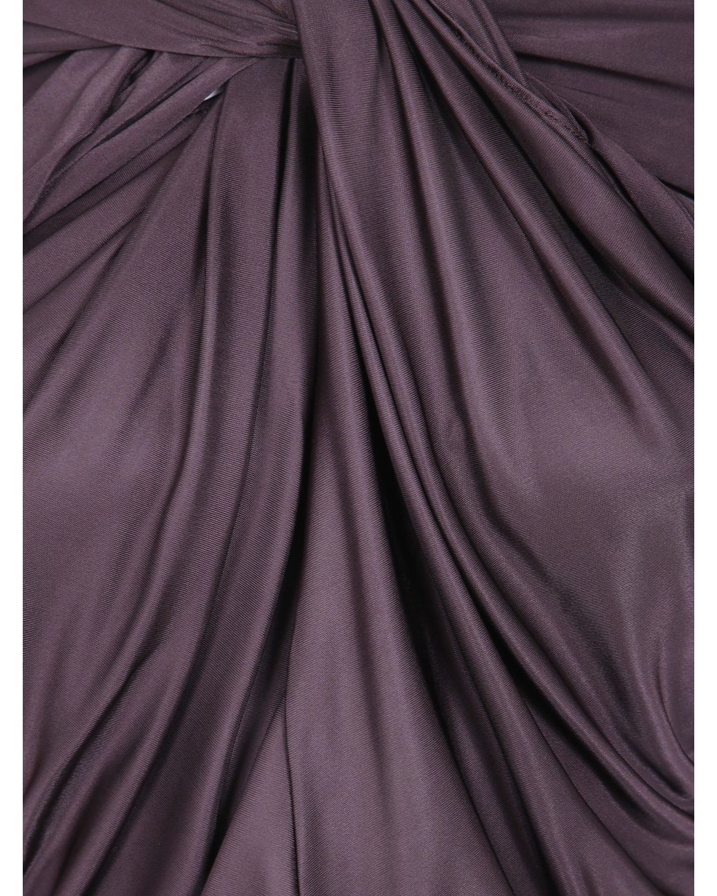 Balmain Purple Long Sleeves Twist Detail Viscose Jersey Body