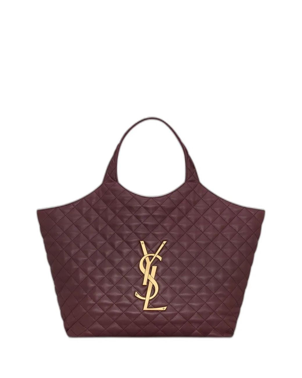 Saint Laurent Purple Icare Oversized Quilted Leather Shopping Bag