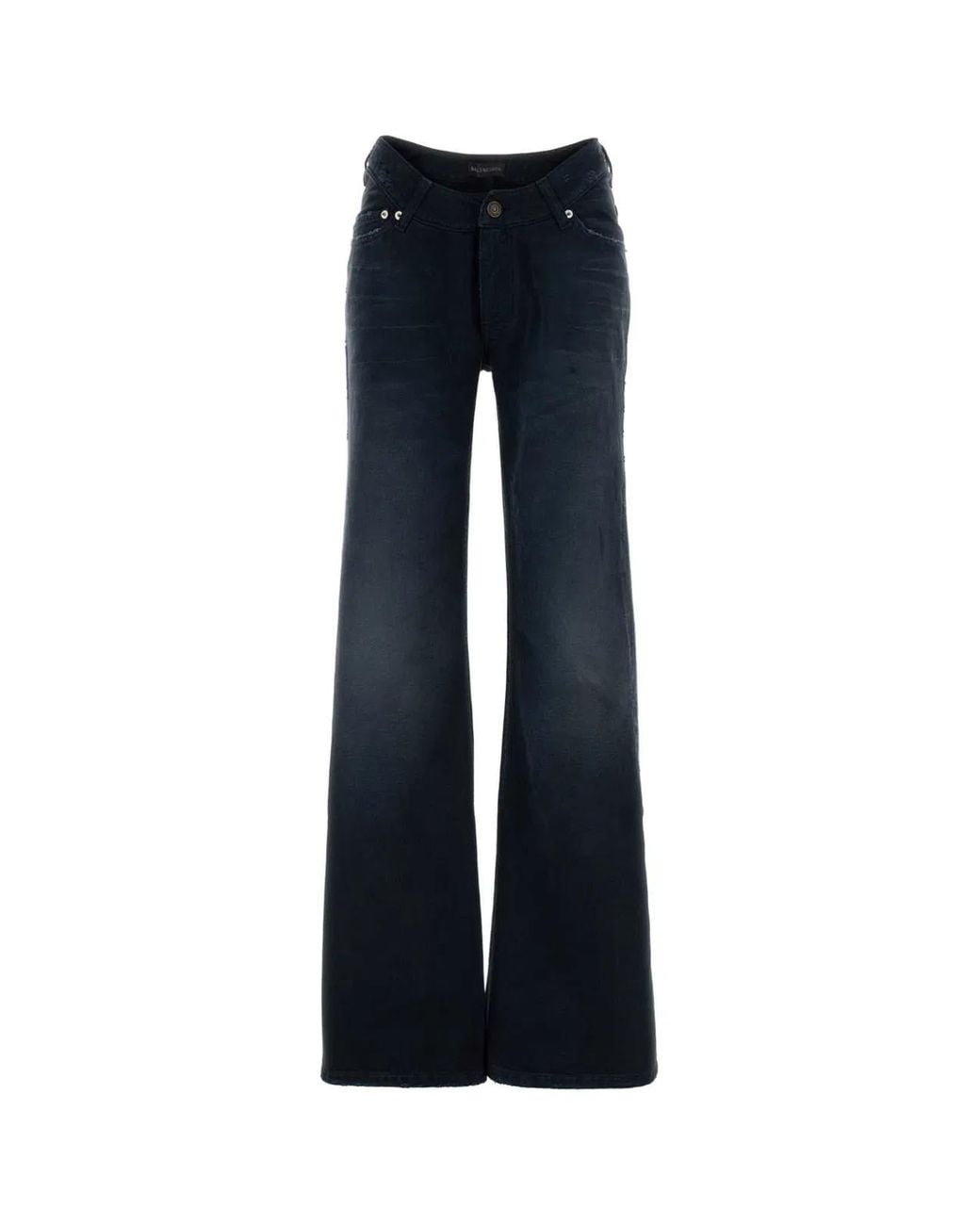 Balenciaga Blue Curved Waist Pants