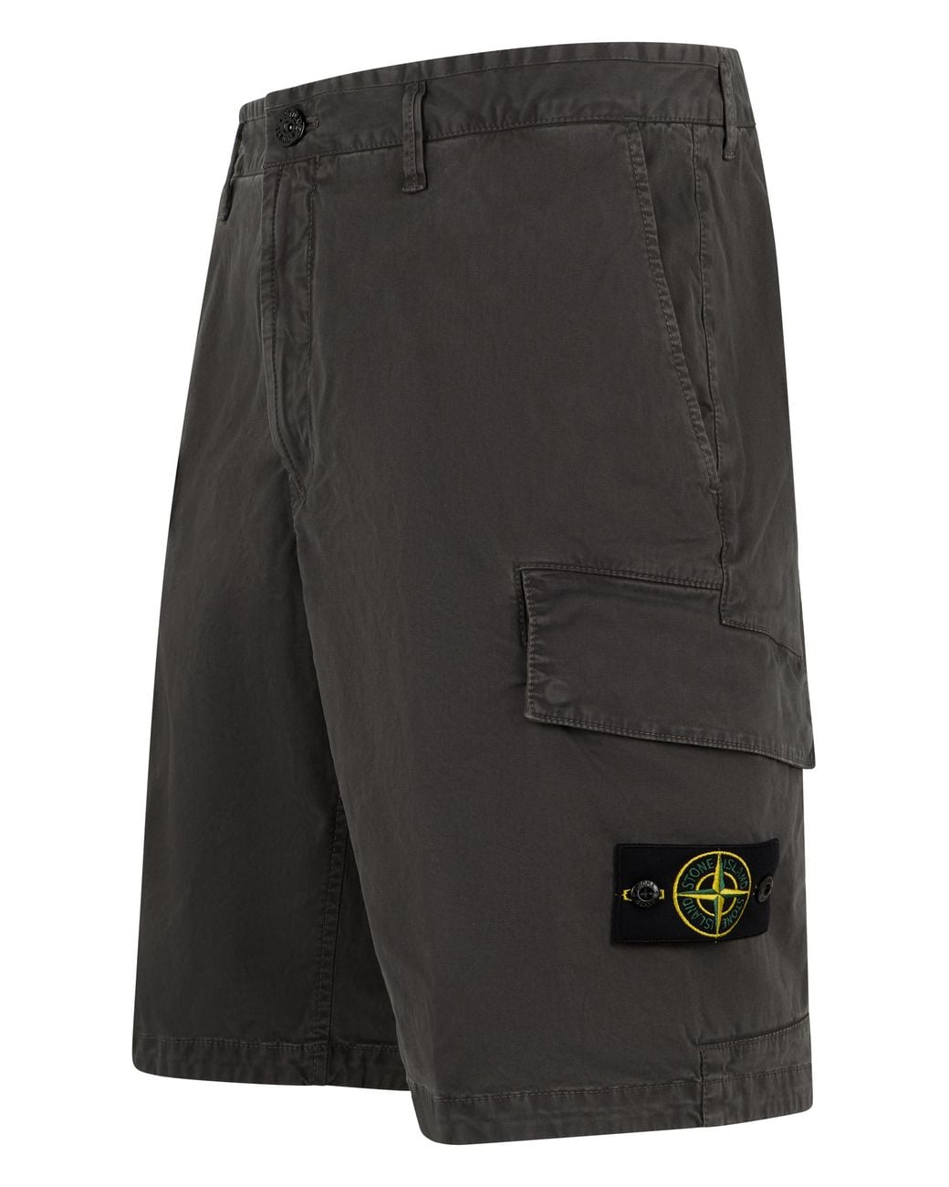 Stone Island Gray Cotton Cargo Bermuda for men