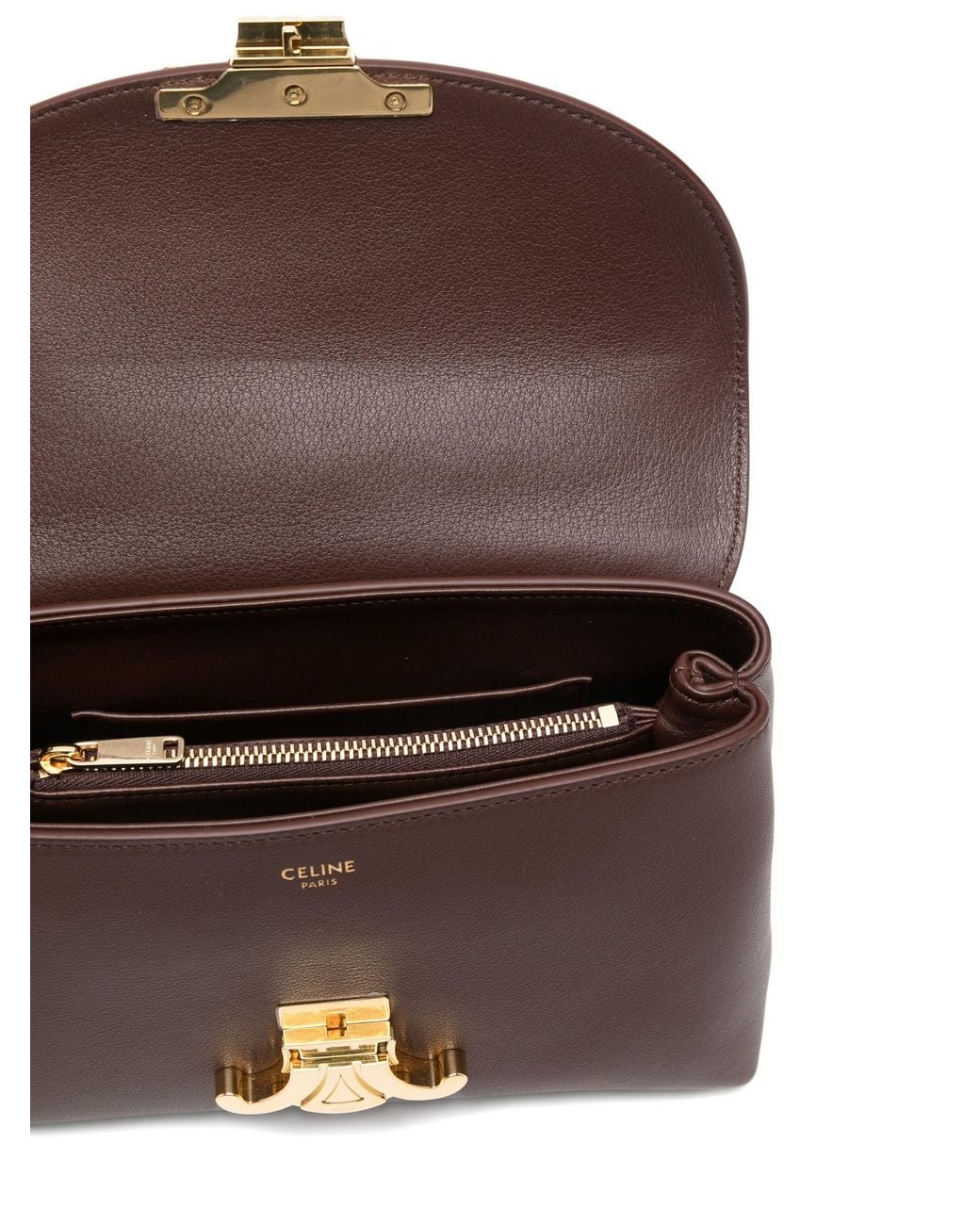 Céline Brown Chestnut Teen Nino Calfskin Shoulder Bag
