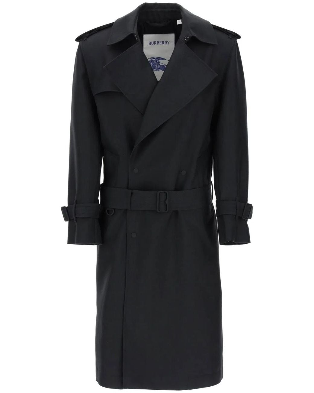 Burberry Black Silk Blend Trench Coat