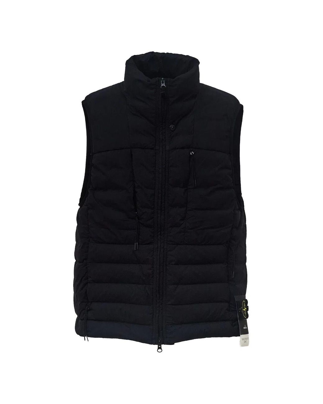 Stone Island Black Quilted Badge Logo Vest for men