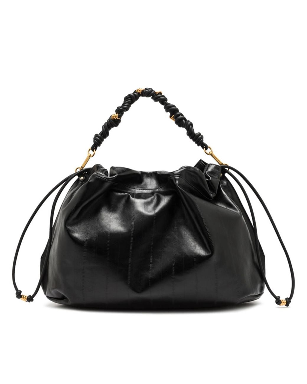 Gianni Chiarini Black Morgana Eel-Effect Leather Shoulder Bag