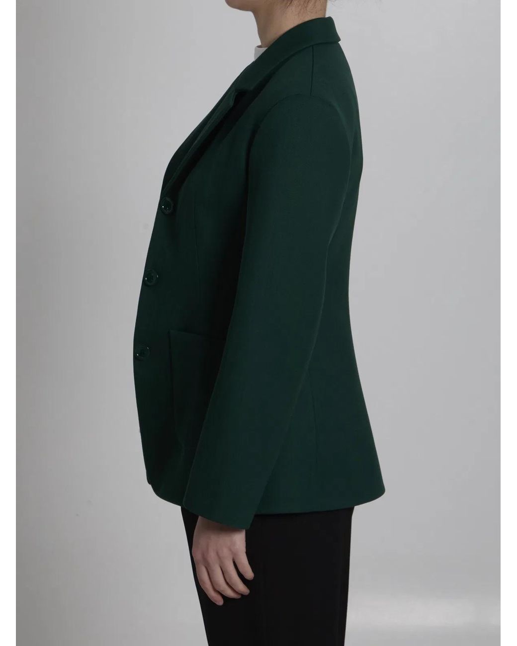 Loewe Green Fitted Wool Twill Jacket