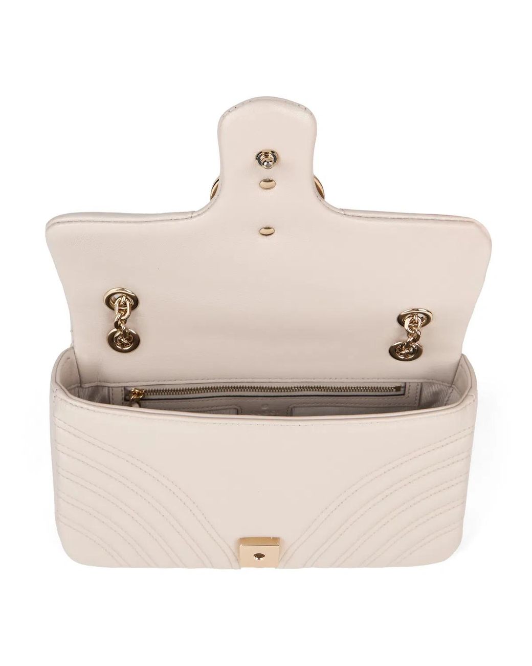 Gucci White Gg Marmont Medium Shoulder Bag