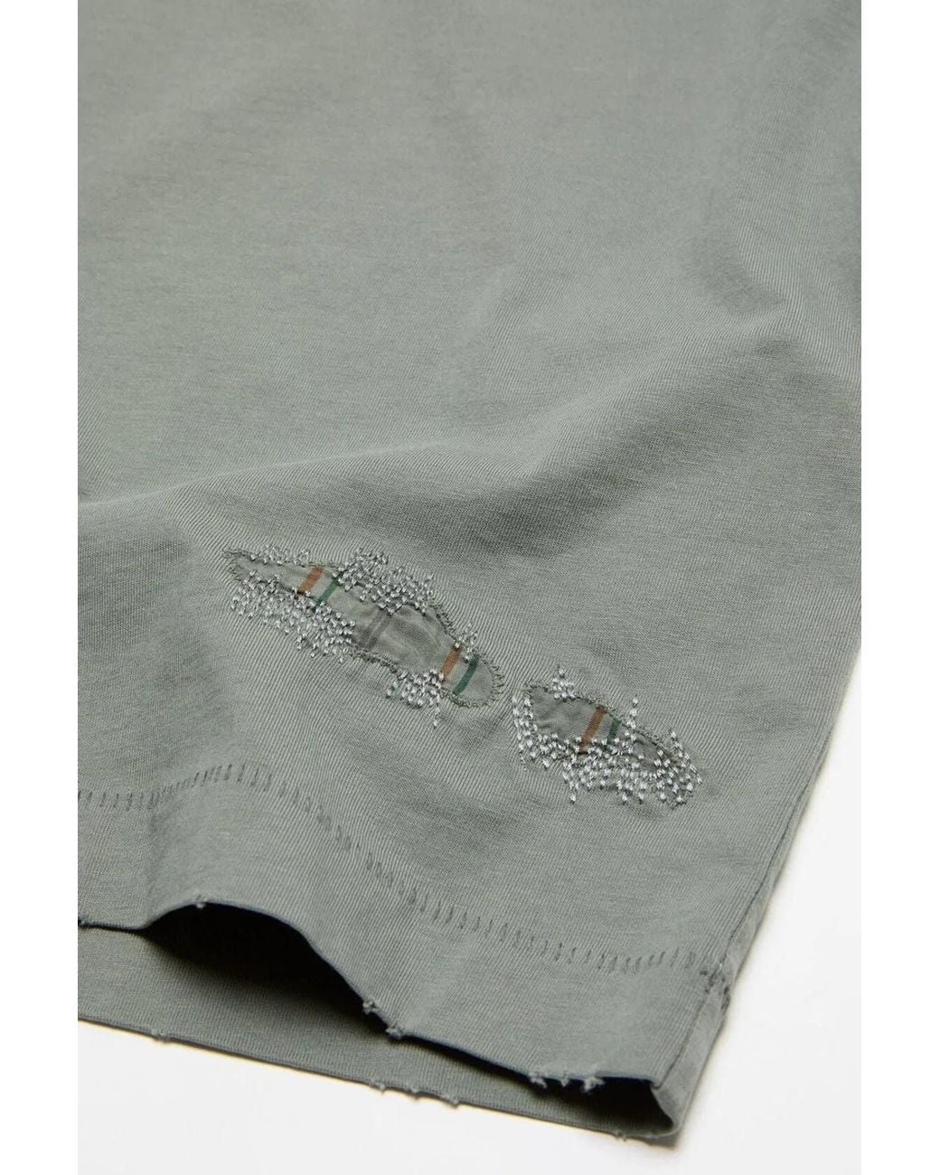 Acne Green Exford U Stamp Mending T-Shirt for men