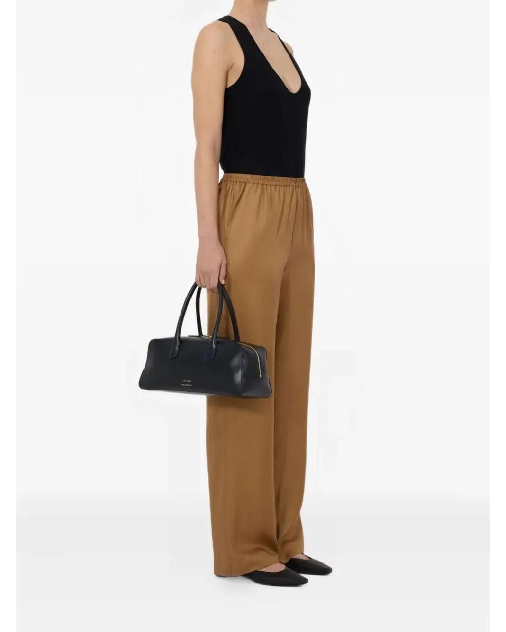 Loulou de Saison Brown "Alera" Wide Leg Trousers