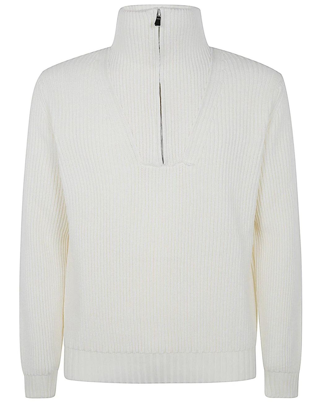 FILIPPO DE LAURENTIIS White Long Sleeves Half Zip for men