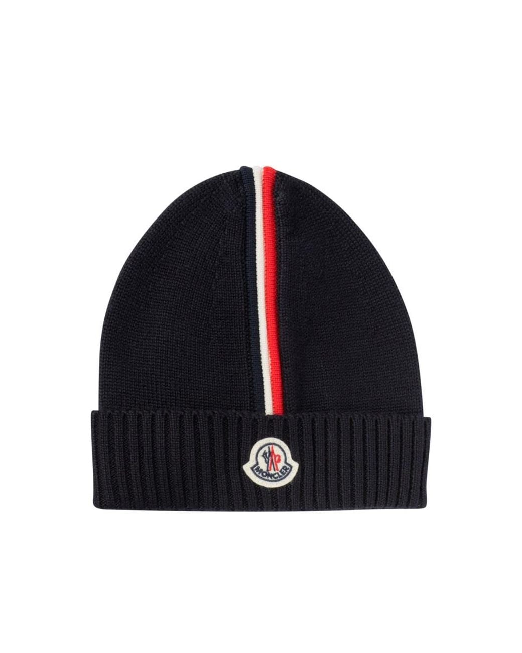 Moncler Blue Beanie Hat With Logo
