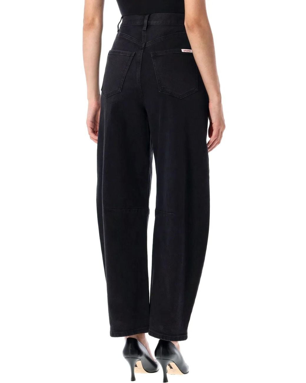 Self-Portrait Black Barrel Leg Jeans