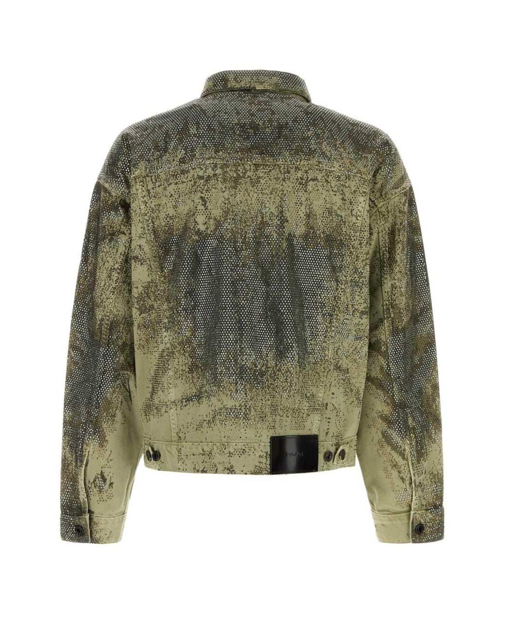 Purple Denim Green Denim Jacket for men
