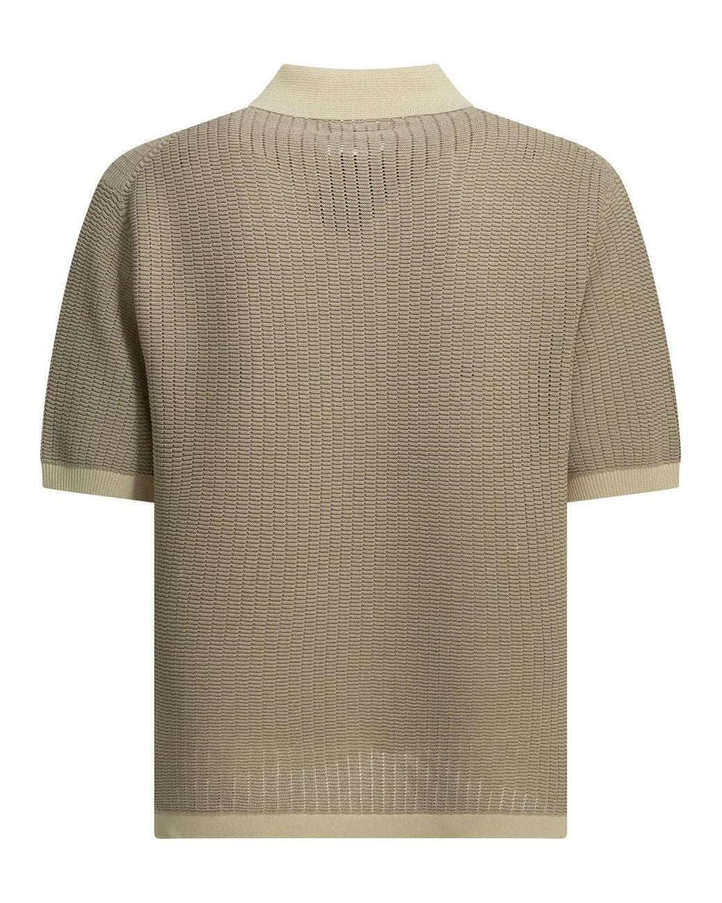 Beams Plus Natural Paper Polyester Nylon Spandex Washi Yarn Polo Shirt for men