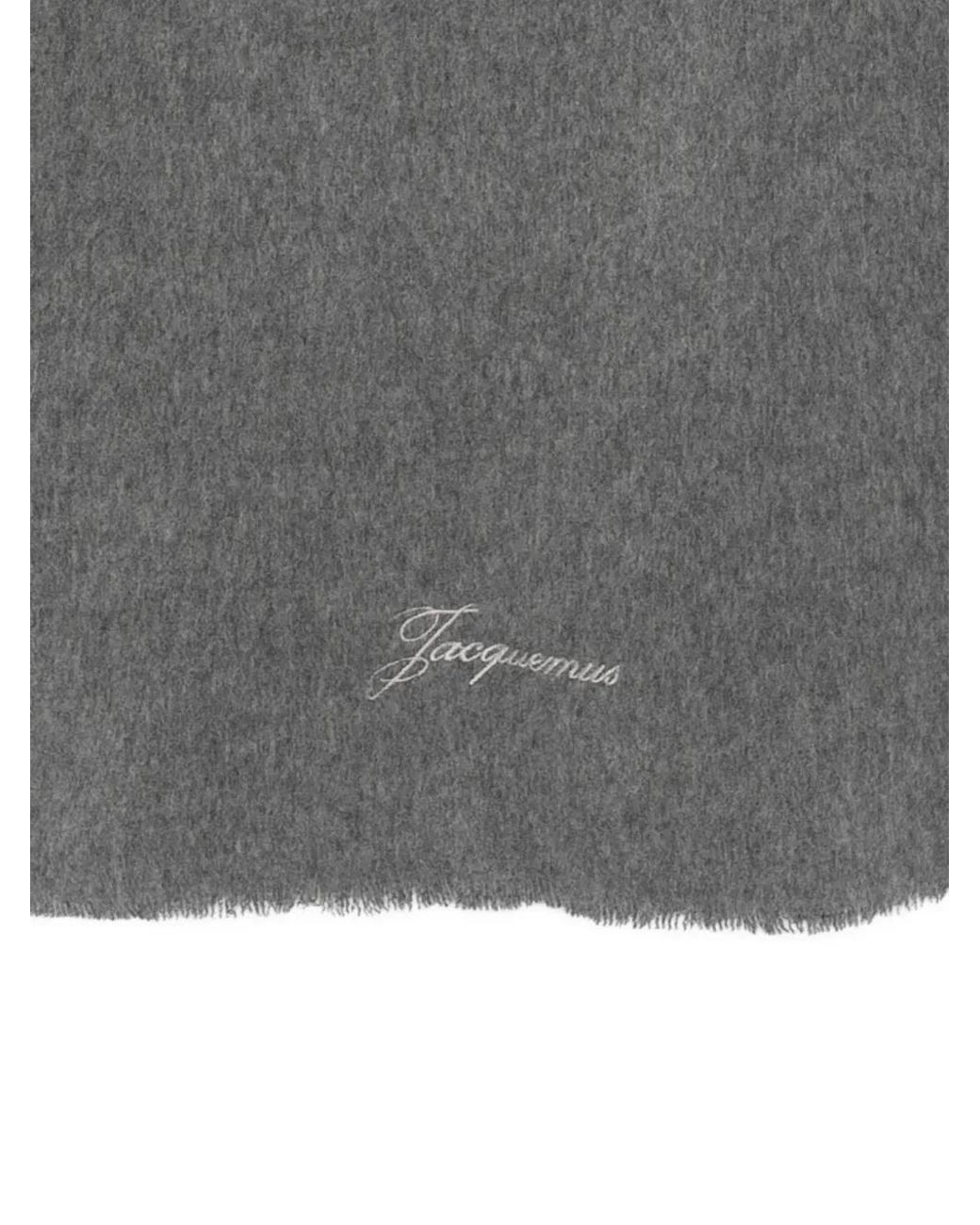 Jacquemus Gray Tailleur Wool Scarf for men
