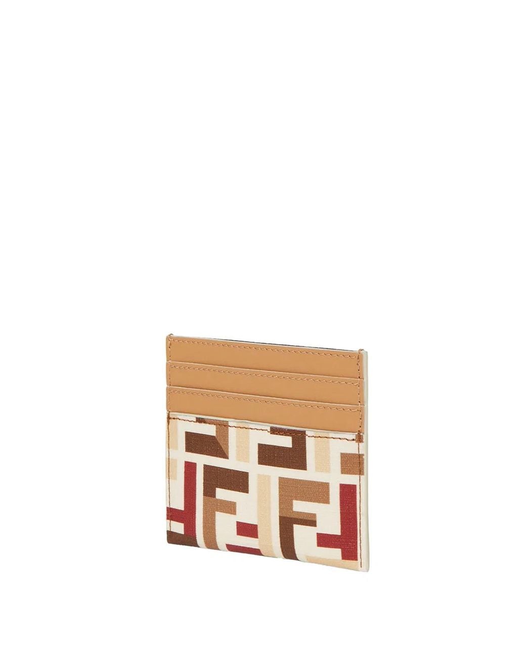 Fendi White Roma Ff Fabric Card Holder