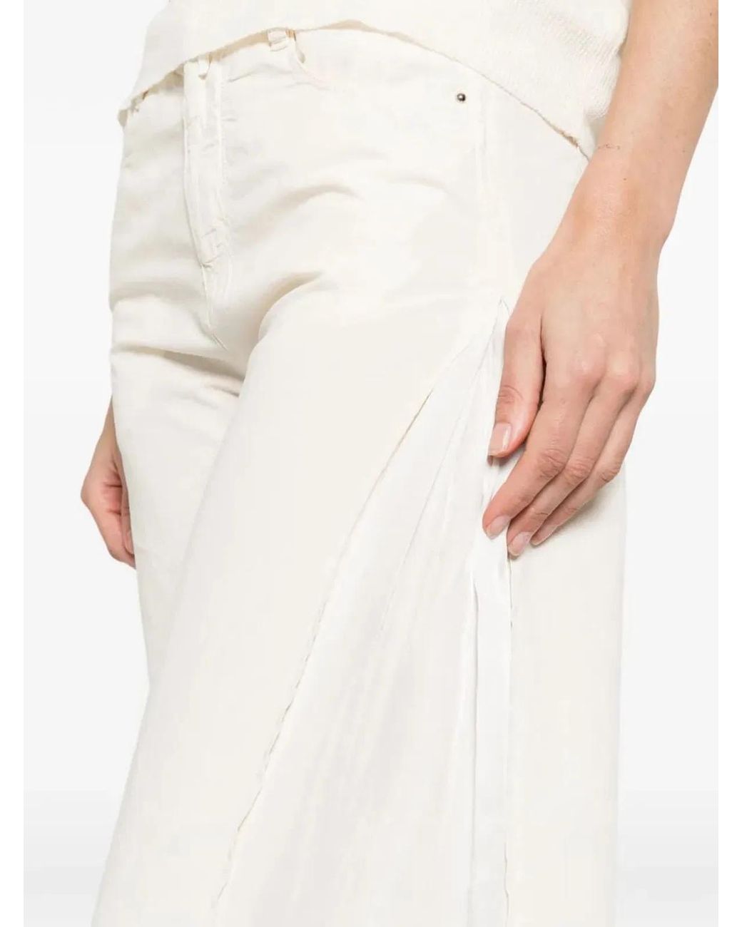 High White Side Panel Trousers