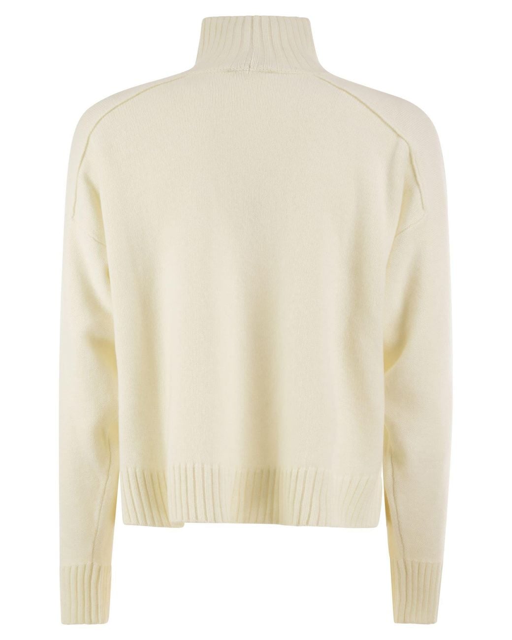 Antonelli White Virgin Wool And Cashmere Roll-Neck Jumper