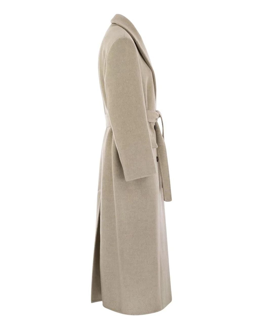 Brunello Cucinelli Natural Double-Breasted Coat