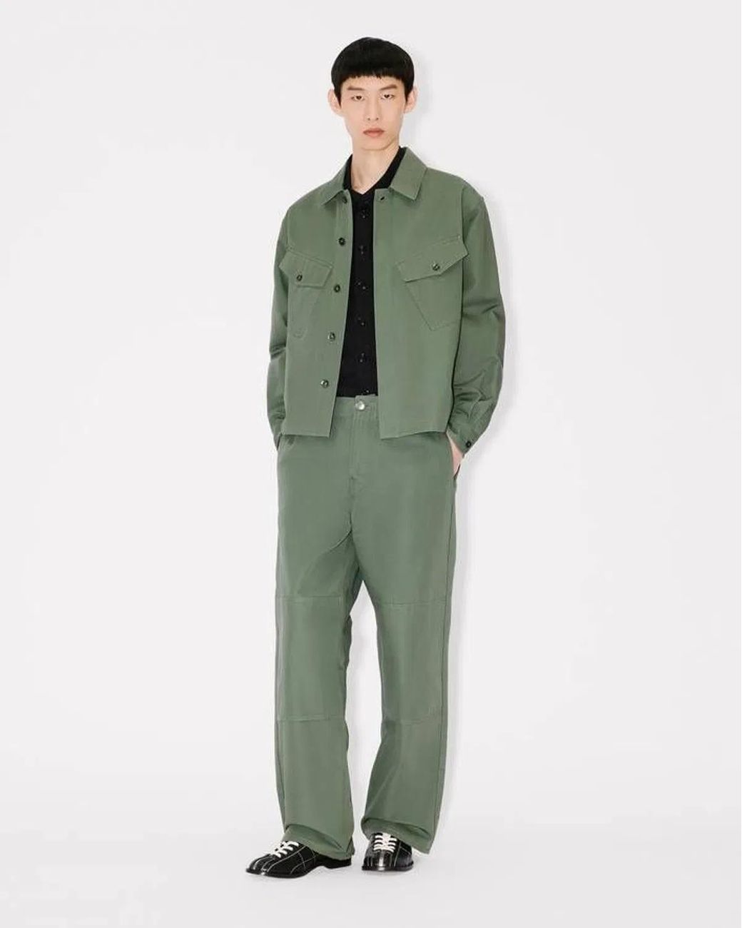 KENZO Green Cotton Pants for men